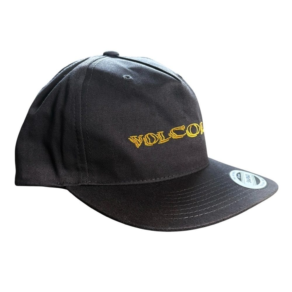 NWT Volcom Volbaige Twill Trucker Cap O/S Dark Gray & Yellow Snap Back Men's Hat - Picture 3 of 9